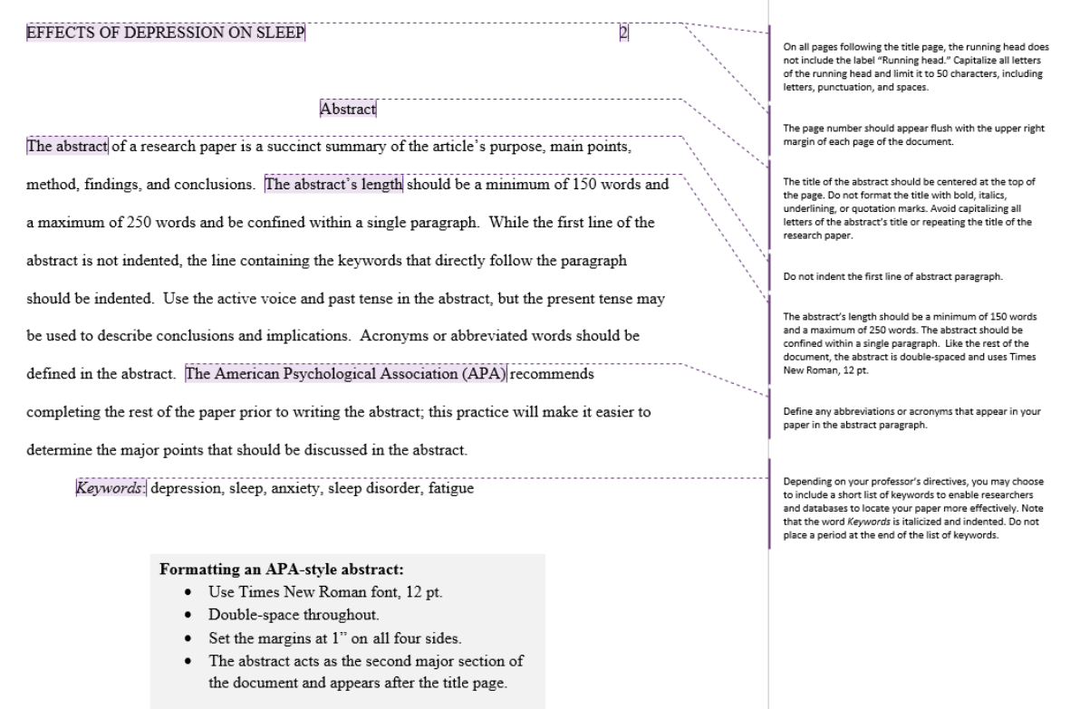 example of apa paper with abstract