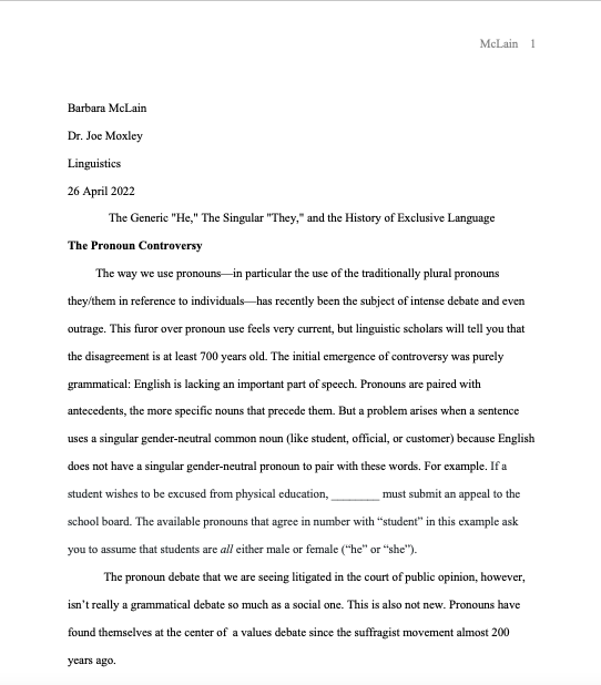 mla format essay second page